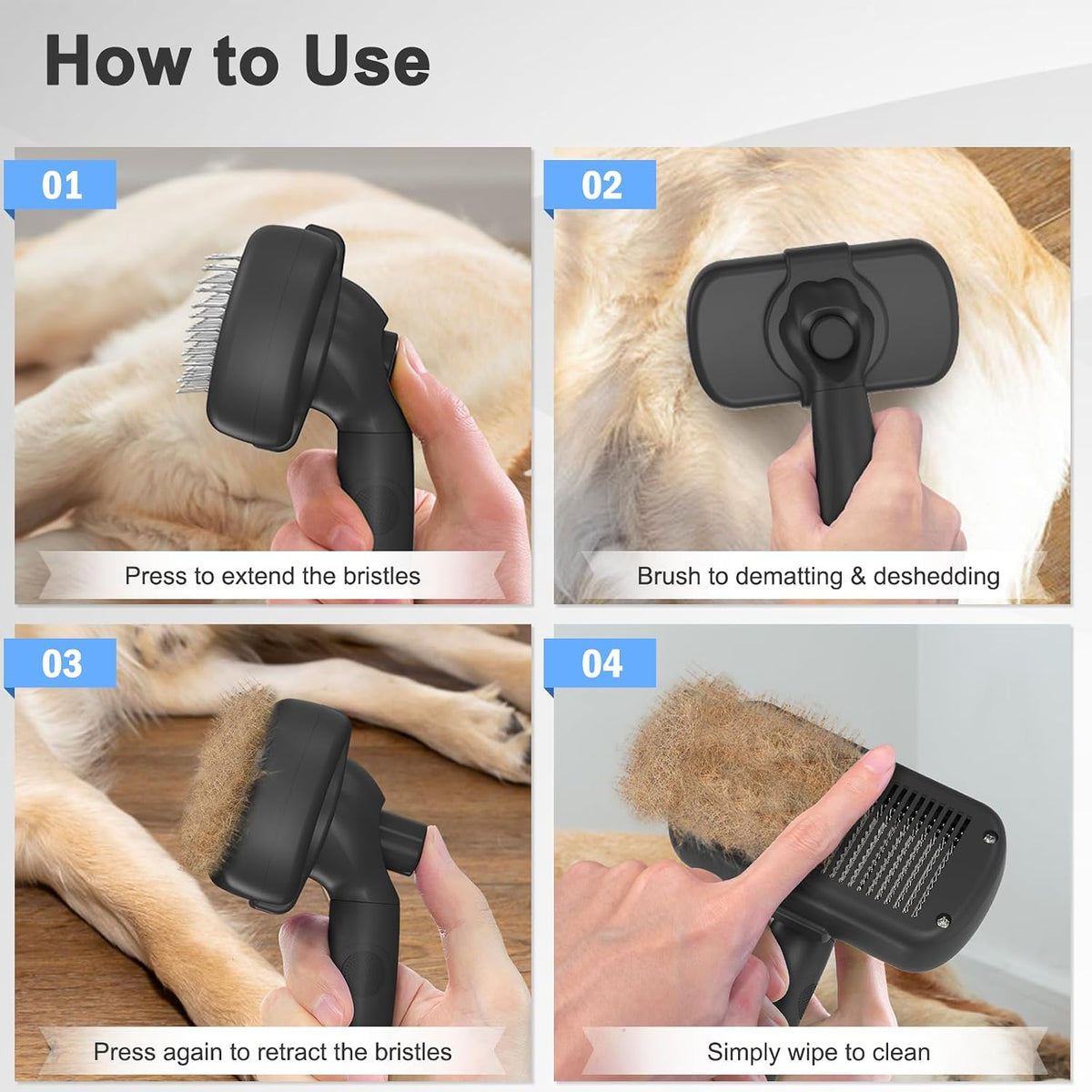 Self-Cleaning Cat Shedding Brush