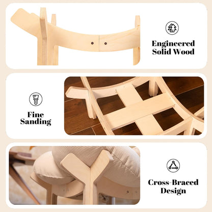 Elevated Flower Cat Bed with Wooden Frame